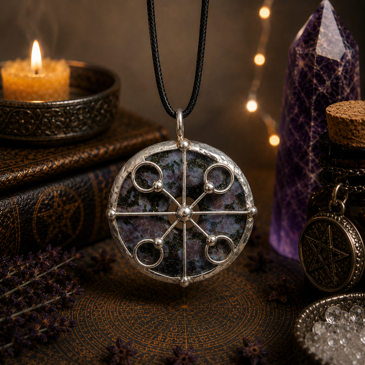 Cínovaný merlinit (ochranný talisman)