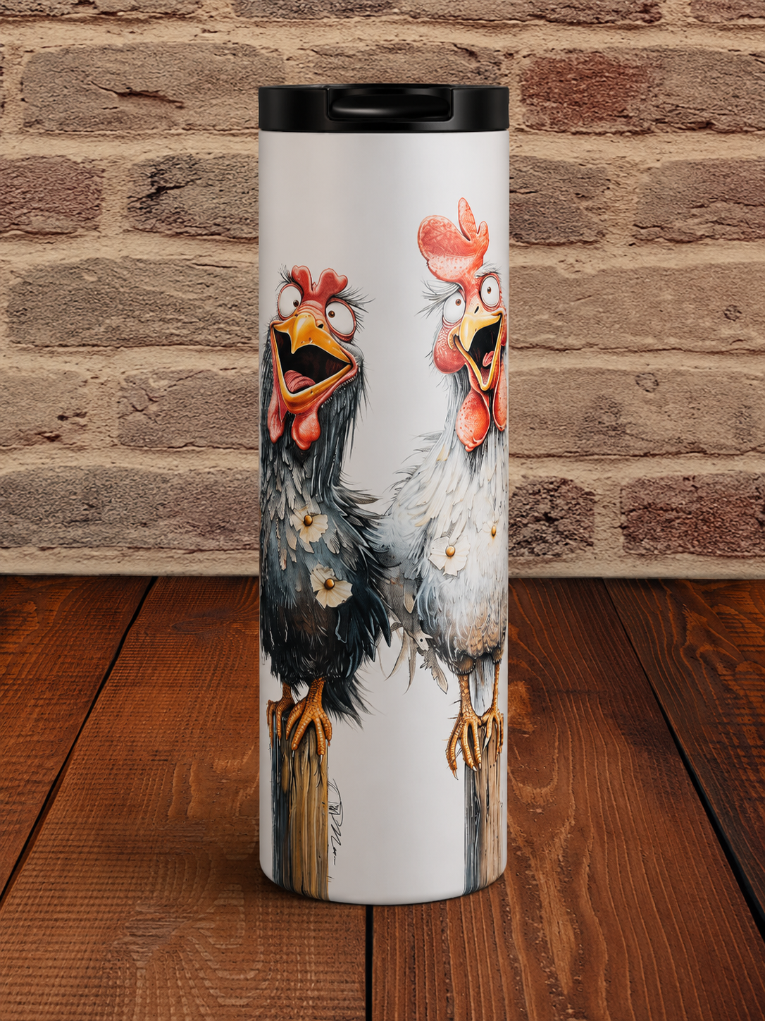 Velký nerezový termohrnek/termoláhev 0,5 l - Veselá kuřata