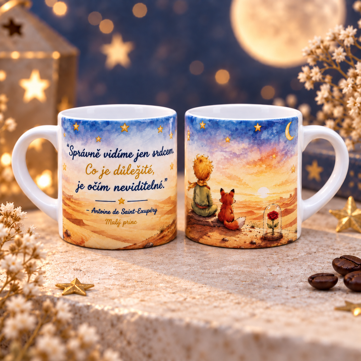 Keramický hrnek na espresso Malý princ – Správně vidíme jen srdcem 200 ml