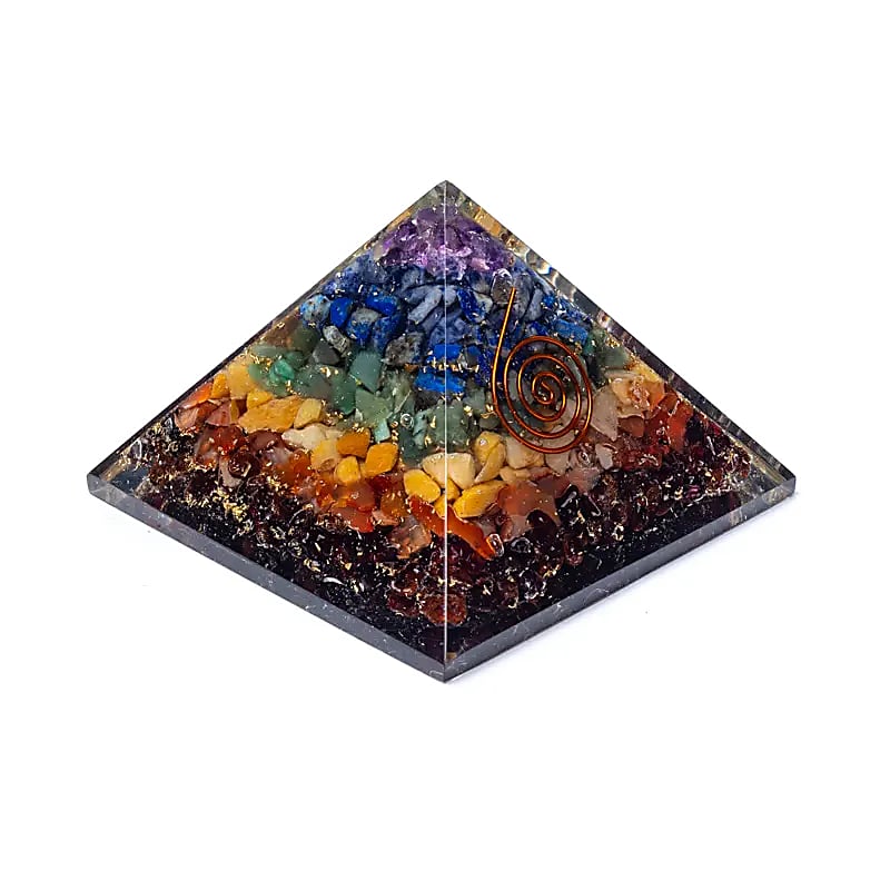 Čakrová orgonitová pyramida 6.5x7.2x7.6