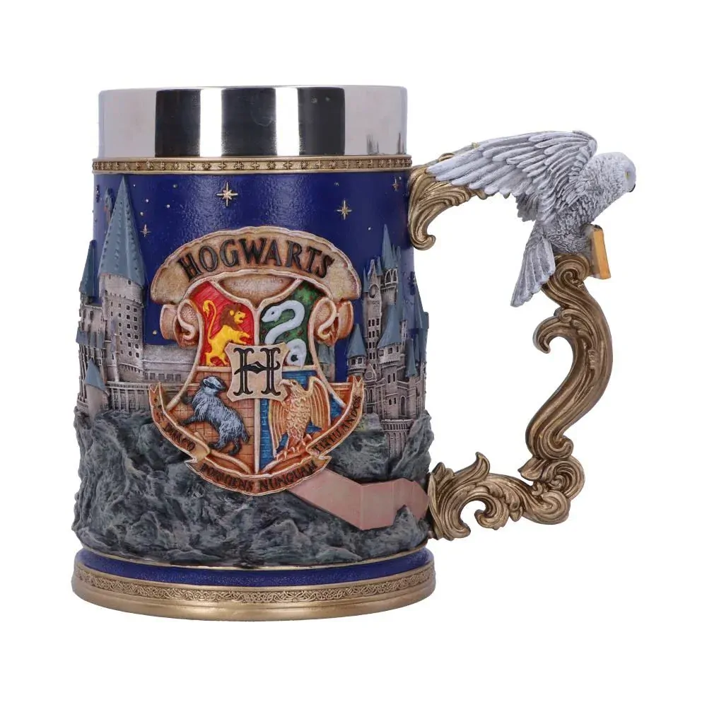 Harry Potter korbel - Bradavice a Hedvika/Hogwarts (ručně malovaný)