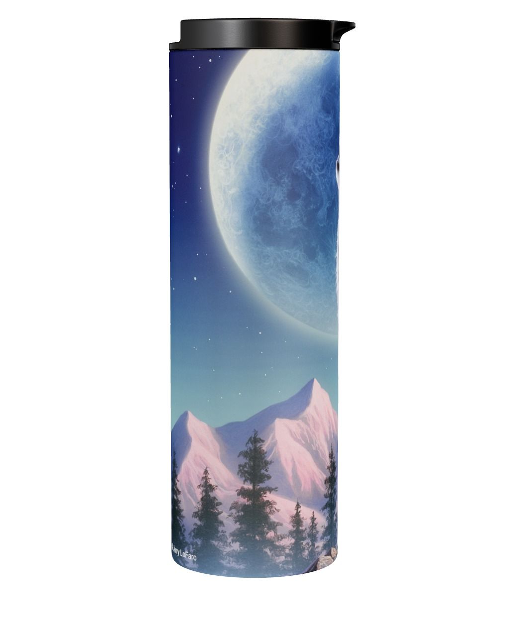 Velký nerezový termohrnek/termoláhev 0,5 l - Vyjící vlk