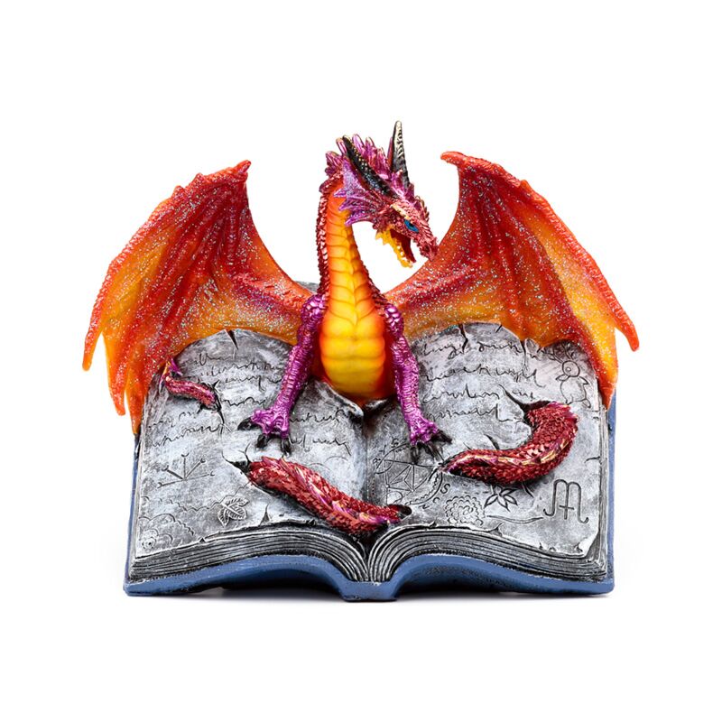 Soška - Drak a kniha (22 cm)