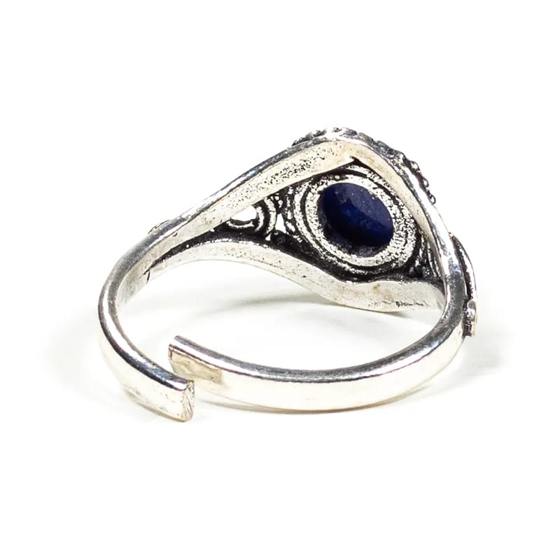 Nastavitelný mosazný prsten s lazuritem (lapis lazuli)