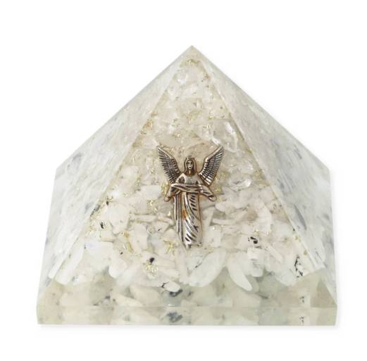 Orgonitová pyramida s měsíčním kamenem a křišťálem - Archanděl Gabriel (7x7xx6 cm)