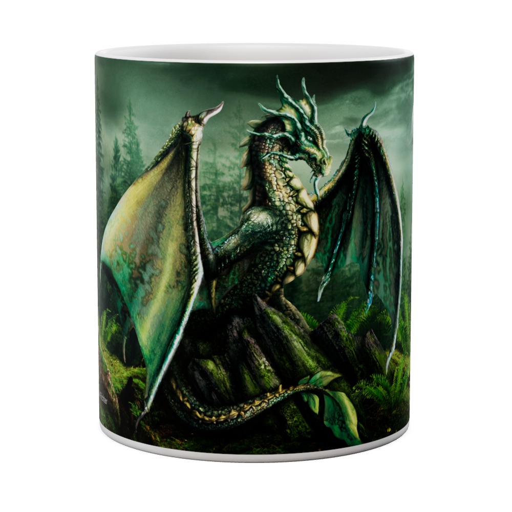 Velký keramický hrnek - Zelený drak (440 ml)