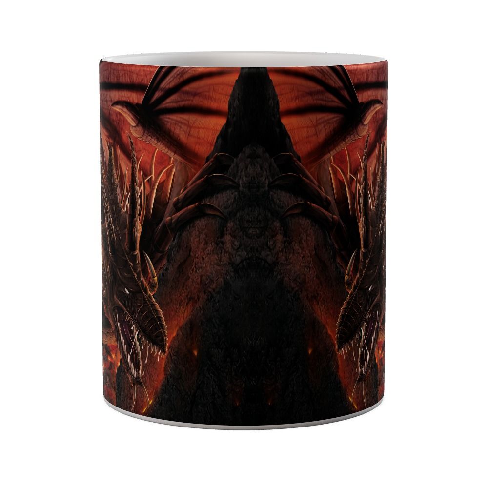 Velký keramický hrnek - Drak s ohněm (440 ml)