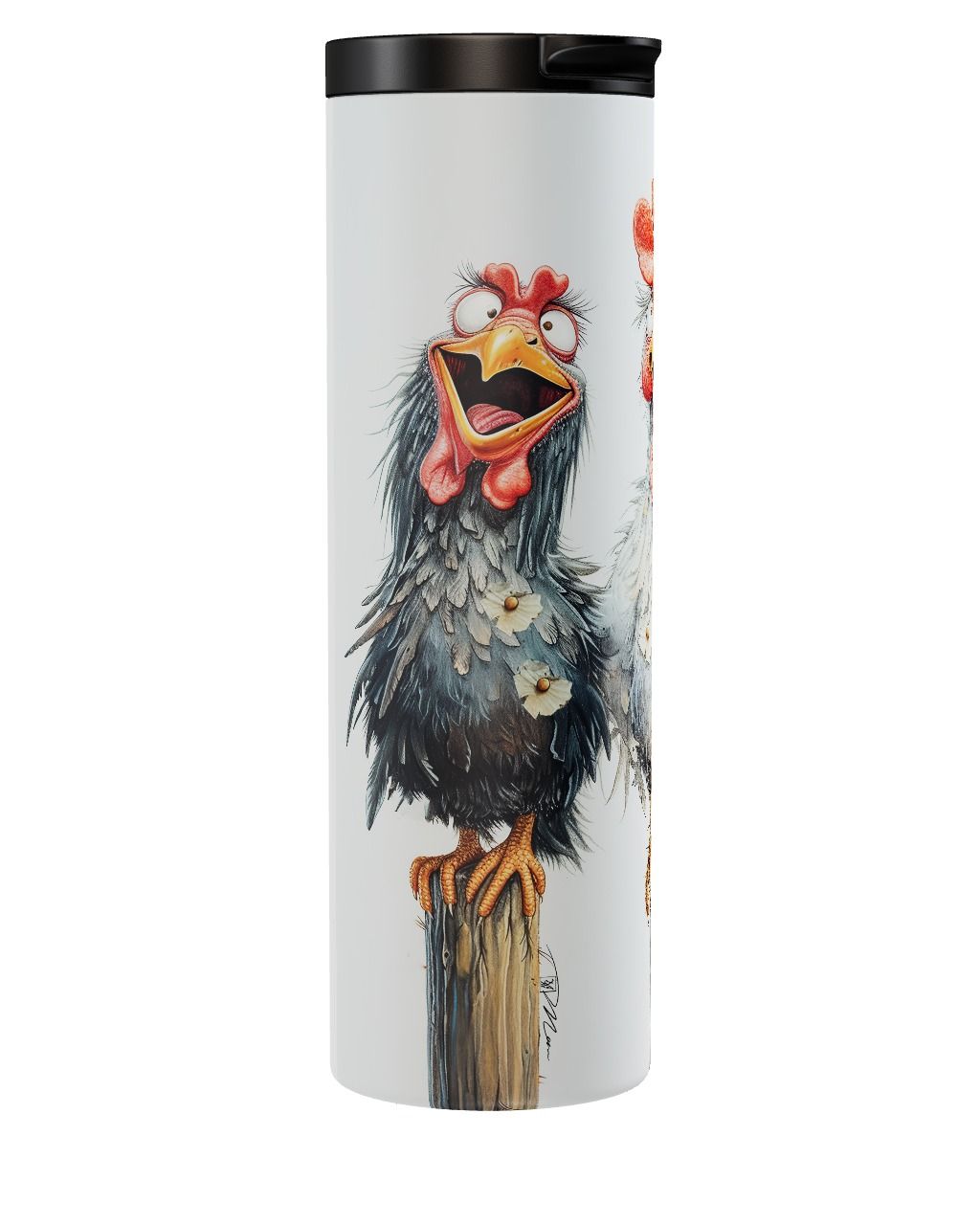 Velký nerezový termohrnek/termoláhev 0,5 l - Veselá kuřata
