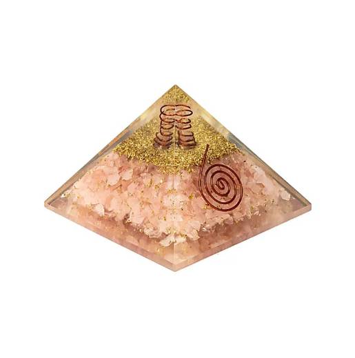 Orgonitová pyramida s růženínem a srdcem