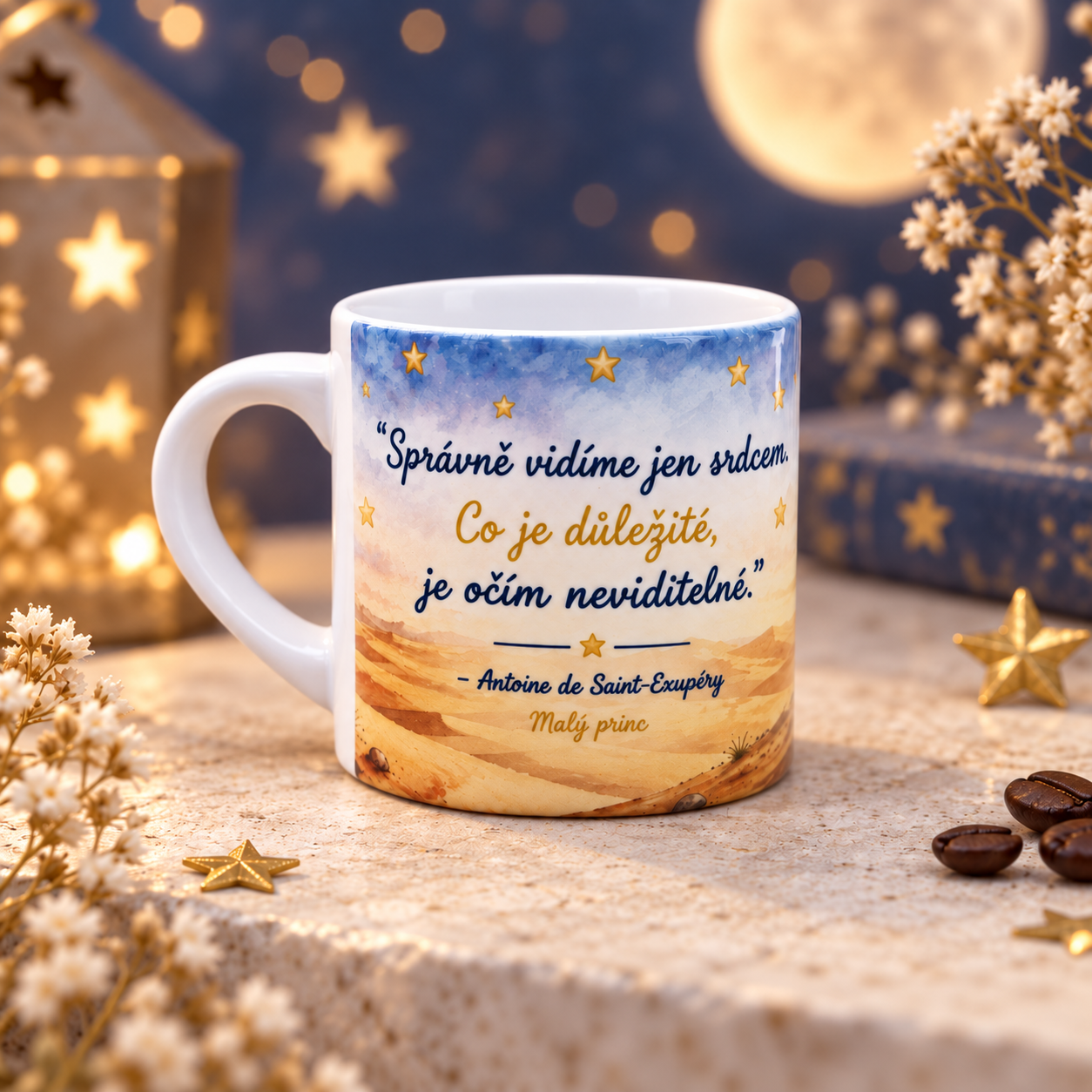 Keramický hrnek na espresso Malý princ – Správně vidíme jen srdcem 200 ml