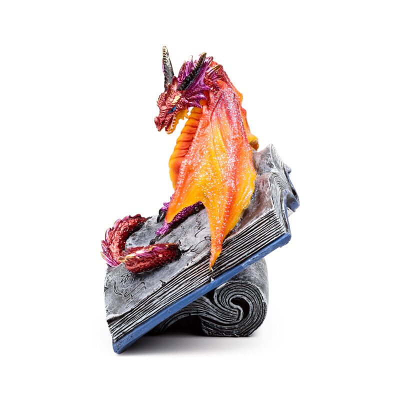 Soška - Drak a kniha (22 cm)