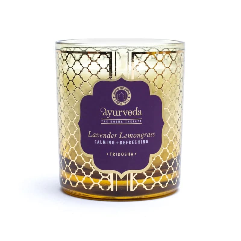 Luxusní Ajuvédská vonná svíčka (Levandule & citronová tráva)