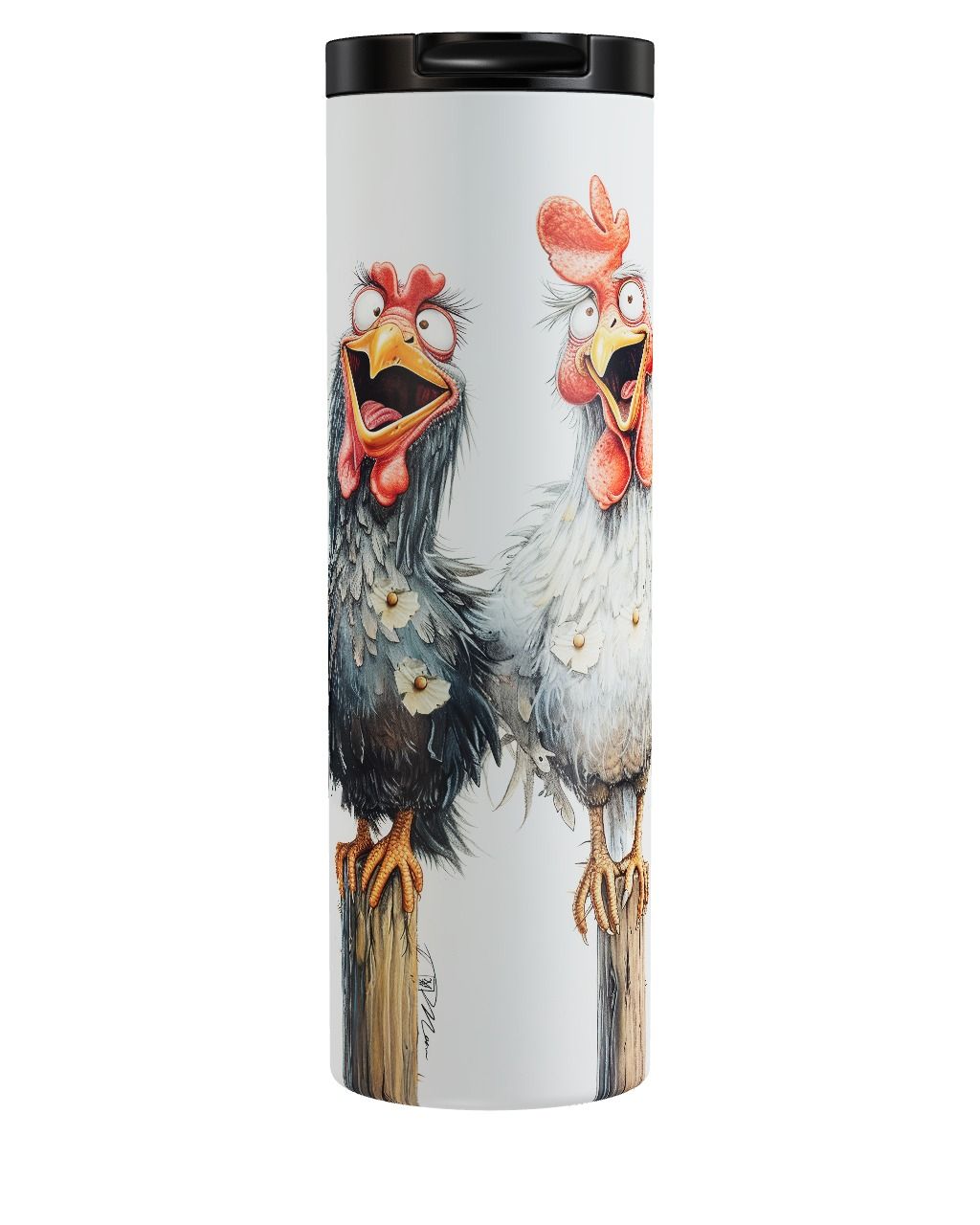 Velký nerezový termohrnek/termoláhev 0,5 l - Veselá kuřata