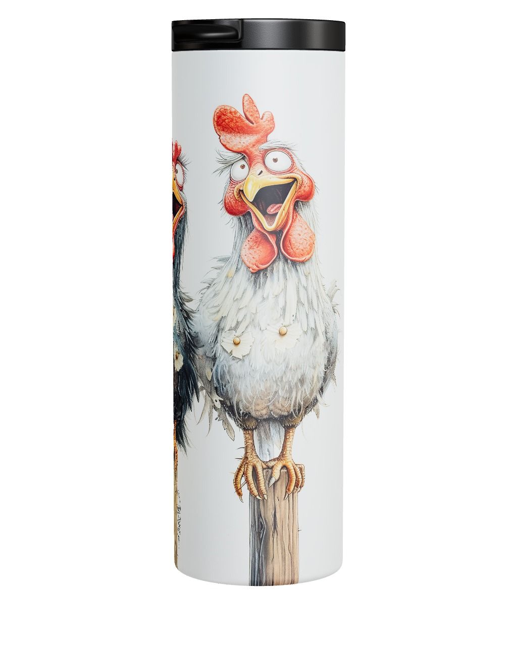 Velký nerezový termohrnek/termoláhev 0,5 l - Veselá kuřata