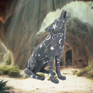 Velká soška Lupus/souhvězdí vlka - ručně malovaná (26 cm)