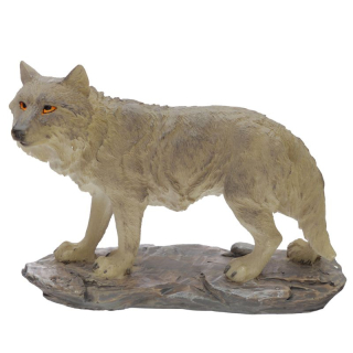 Soška/figurka z pryskyřice - šedý vlk