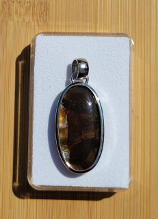Ammolit ve stříbře AG925 (3,6x1,7x0,6 cm + očko) - Vysoká vibrace, posun vědomí, silná energie