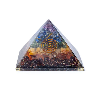 Čakrová orgonitová pyramida 6.5x7.2x7.6