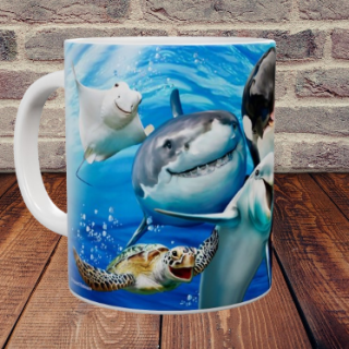 Velký keramický hrnek - Selfie z oceánu (440 ml)
