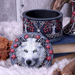 Šperkovnice s vlkem a stromem života (design Lisa Parker) - 11 cm