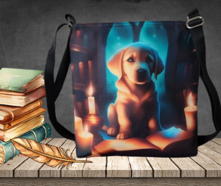 Taška přes rameno/kabelka - Labrador čarodějem (28x28 cm, vyrobeno v ČR)