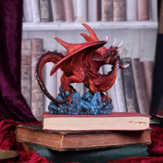 Karmínový dračí strážce - ručně malovaná soška (16,5 cm)