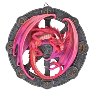Červený drak - Velká nástěnná 3D plaketa Lammas (Anne Sokes)
