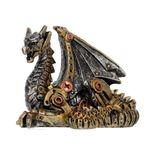 Mechanický drak - ručně malovaná soška (10,5 cm)