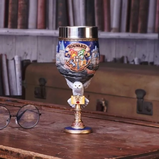 Harry Potter pohár - Bradavice/Hogwarts s Hedvikou (ručně malovaný)