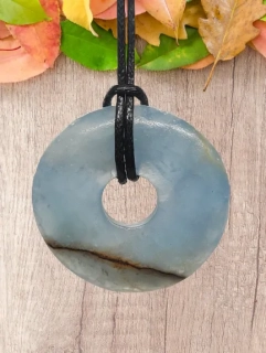 Aragonit modrý donut (3 cm) - Soustředění, odstranění prokrastinace