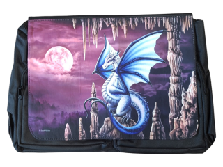 Velká taška přes rameno - Drak a fialový úplněk (42x32x9cm)