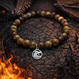 Pánský náramek síly, vitality a ochrany (jaspis dračí kůže)
