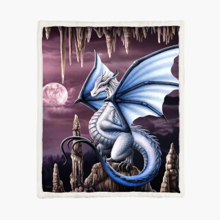 Luxusní velká huňatá deka - Fialový drak (150x200cm)