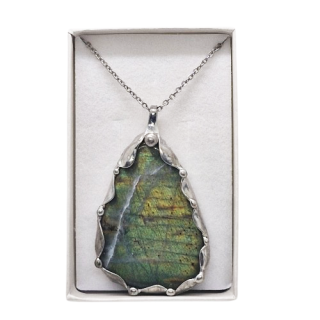 Cínovaný labradorit - oboustranný (ochranný talisman)