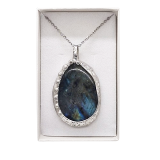 Cínovaný labradorit - oboustranný (ochranný talisman)