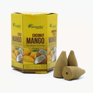 Vonné kužely Aromatika Masala "Tekoucí Dým" - Kokos a mango (10 ks)