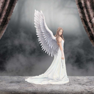 Anděl - Duchovní průvodce (design Anne Stokes) - velká ručně malovaná soška (24 cm)