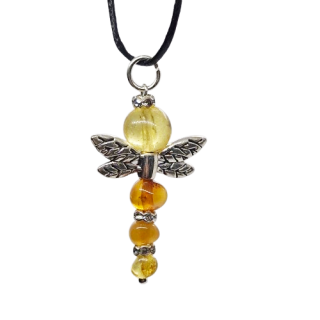 Jantarová vážka zdraví a štěstí - 3,3x2,3 cm (pravý jantar) 