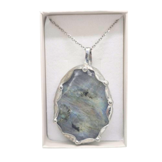 Cínovaný labradorit - oboustranný (ochranný talisman)