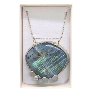 Cínovaný labradorit - oboustranný (ochranný talisman)
