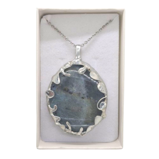 Cínovaný labradorit - oboustranný (ochranný talisman)