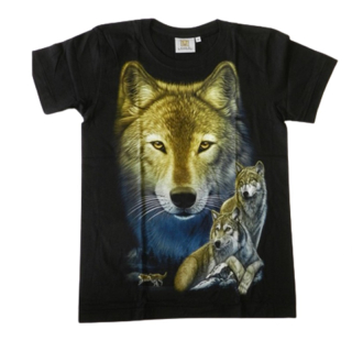 Unisex tričko s vlky (černé)