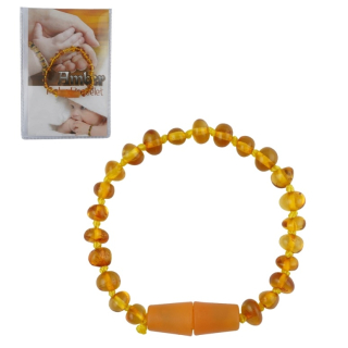 Dětský jantarový náramek Nina s bezpečnostním zapínáním 14 cm (pravý jantar)