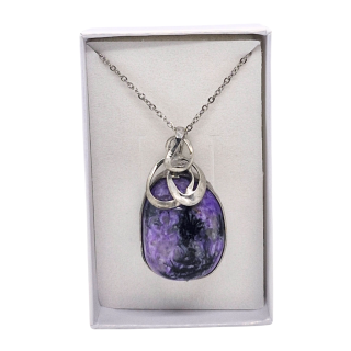 Cínovaný čaroit (ochranný talisman)