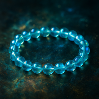 Náramek aqua aura křišťál - Blue Moon (parťák pro cestu životem)