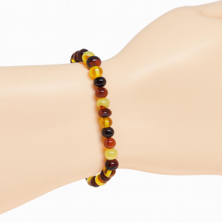 Multicolor jantarový náramek Brigid 17,5 cm (pravý jantar, stříbro)