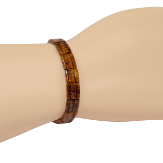Luxusní jantarový náramek Thalia 17 cm (pravý zeleno-medový jantar)