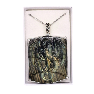 Cínovaný drak z labradoritu (ochranný talisman)