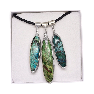 Cínovaný trojitý chryzokol - (ochranný talisman)