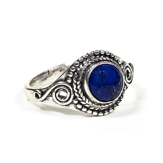 Nastavitelný mosazný prsten s lazuritem (lapis lazuli)